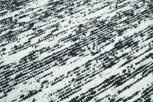 Hand Made 5x8 Black and Ivory Wool Area Rug