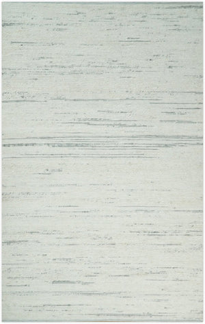 Modern Ivory and Gray Hand Made 5x8 Wool Area Rug