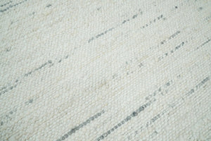 Modern Ivory and Gray Hand Made 5x8 Wool Area Rug