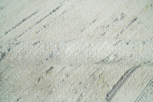 Modern Ivory and Gray Hand Made 5x8 Wool Area Rug