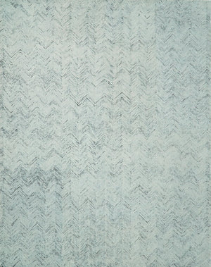 Modern Style Hand Tufted Blue and Ivory Area Rug