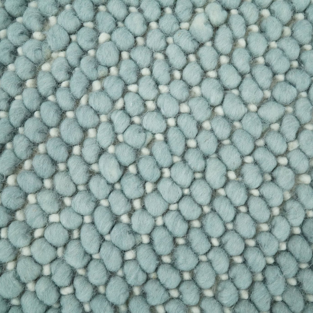 Modern Solid Blue Design Handmade Wool Area Rug