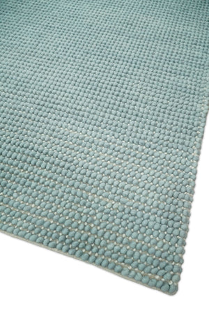 Modern Solid Blue Design Handmade Wool Area Rug