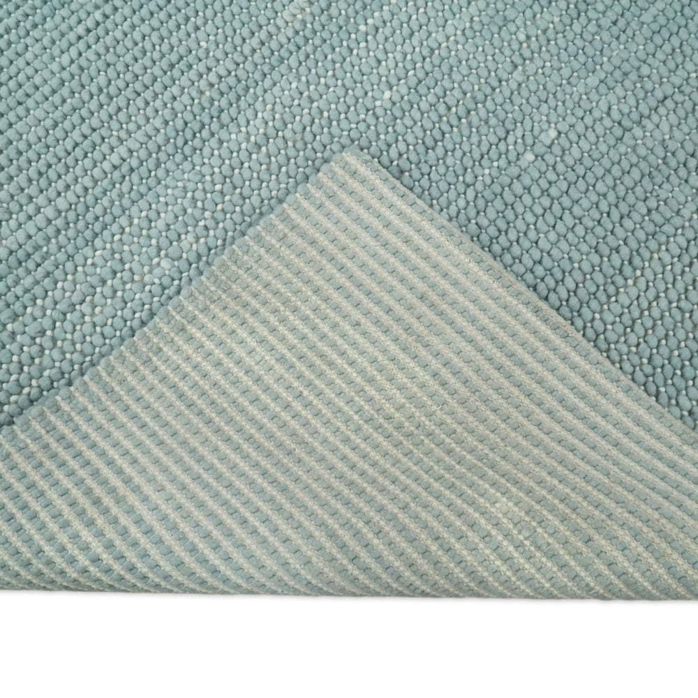 Modern Solid Blue Design Handmade Wool Area Rug