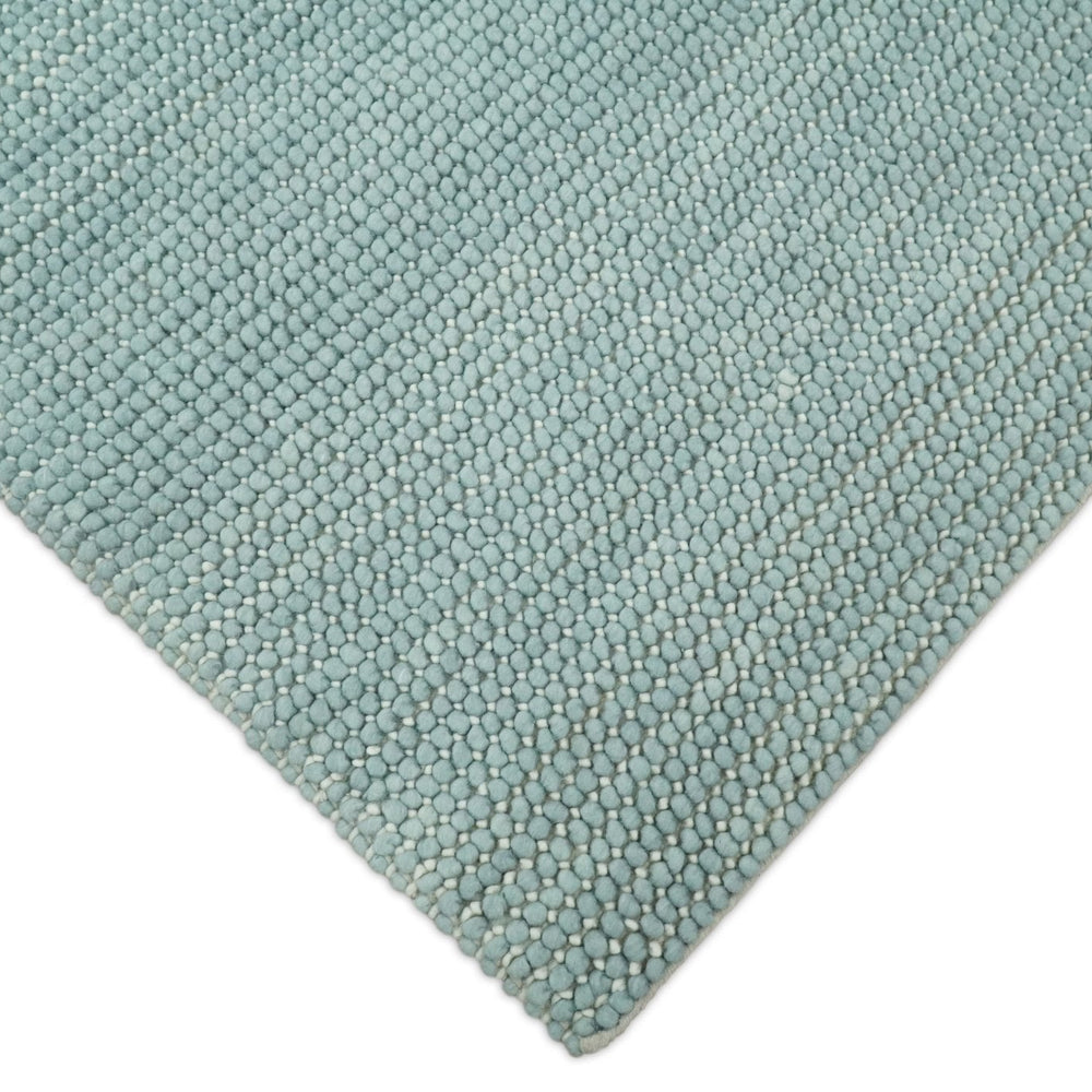 Modern Solid Blue Design Handmade Wool Area Rug