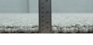 Handwoven Modern Solid Gray Wool Area Rug