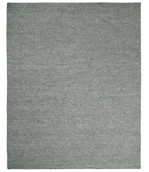 Handwoven Modern Solid Gray Wool Area Rug