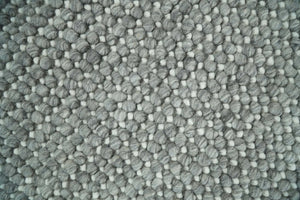 Handwoven Modern Solid Gray Wool Area Rug