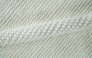 Contemporary Solid Design Ivory Handwoven Wool Area Rug