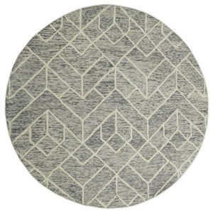 Modern Contemporary Beige Hand Tufted Wool Area Rug