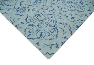 Traditional Style Blue Hand Tufted Wool Area Rug