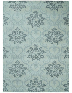Hand Tufted Modern Ivory and Gray Wool Area rug