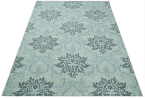 Hand Tufted Modern Ivory and Gray Wool Area rug