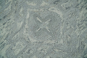 Silver And Beige Modern Style Hand Tufted Wool Area Rug