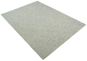 Beige Modern Style Hand Tufted 5x8 Wool Area Rug