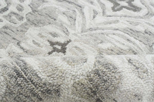 Ivory And Gray Modern Style Hand Tufted Wool Area rug