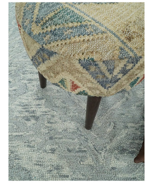 Silver And Beige Modern Style Hand Tufted Wool Area Rug