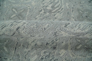Silver And Beige Modern Style Hand Tufted Wool Area Rug