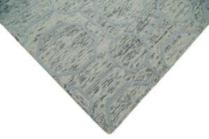 Modern Beige and Silver Hand Tufted Wool Area Rug
