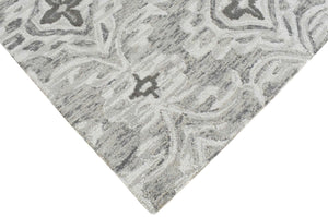 Ivory And Gray Modern Style Hand Tufted Wool Area rug