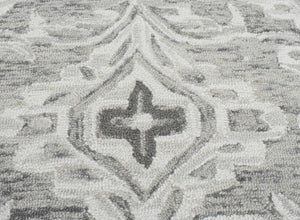 Ivory And Gray Modern Style Hand Tufted Wool Area rug