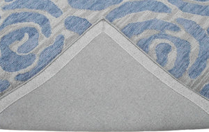 Blue And Silver Modern Style Hand Tufted Wool Area rug