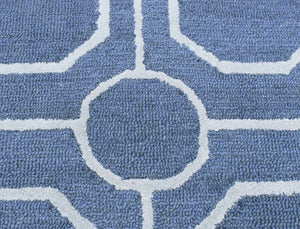 Blue Modern Style Hand Tufted Wool Area rug