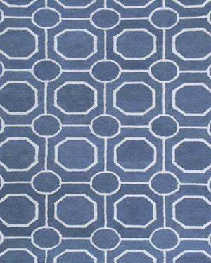 Blue Modern Style Hand Tufted Wool Area rug