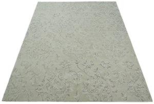 Beige Modern Style Hand Tufted 5x8 Wool Area Rug