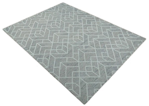 Modern Geometrical Design Hand Tufted Wool Area Rug