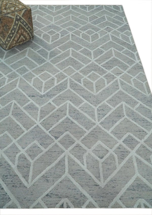 Modern Geometrical Design Hand Tufted Wool Area Rug