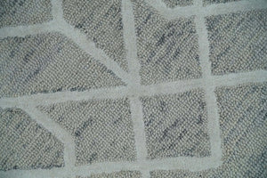 Modern Geometrical Design Hand Tufted Wool Area Rug