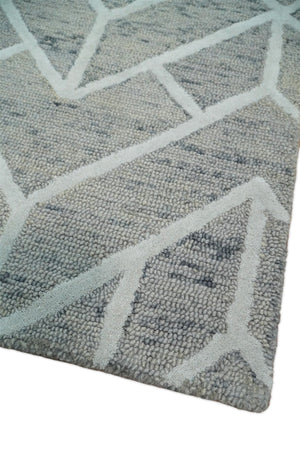 Modern Geometrical Design Hand Tufted Wool Area Rug