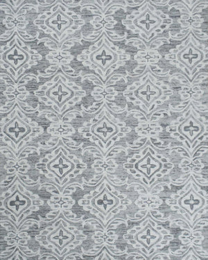 Traditional Ivory And Gray Hand Tufted Wool Area Rug