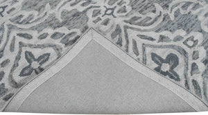 Traditional Ivory And Gray Hand Tufted Wool Area Rug