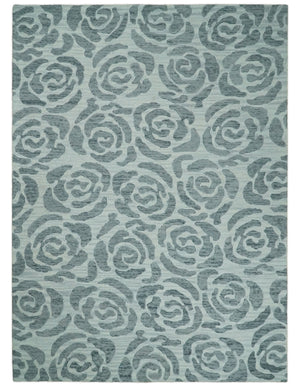 Hand Tufted Contemporary Gray and Silver Wool Area Rug