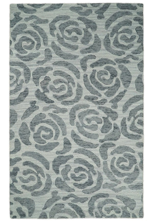 Hand Tufted Contemporary Gray and Silver Wool Area Rug