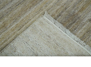 5x8 Beige, Gray and Silver Stripes Design Dari Pet yarn Rug