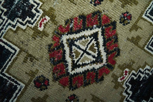 5x8 Black and Silver Traditional Heriz Hand Knotted wool area Rug