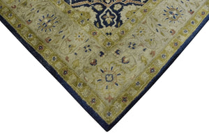 Traditional Black and Olive Hand Tufted 5x8 Wool Area Rug