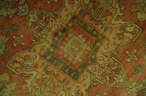 5x8 Gold and Rust Heriz Serapi Traditional Vintage Antique Hand Knotted Wool Area Rug