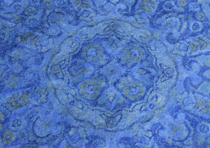 Overdyed Traditional Blue Hand Tufted Wool 5x8 Area Rug