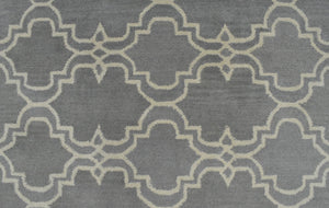 Modern Geometrical Gray and Beige Hand Tufted 5x8 Wool Area Rug