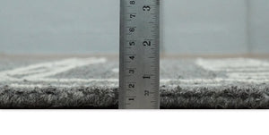 5x8 Gray and White Tribal Hand Tufted Textured Loop Area Rug