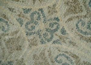5x8 Hand Knotted Beige, Blue and Camel Modern Contemporary Bamboo Silk Area Rug