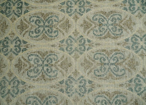 5x8 Hand Knotted Beige, Blue and Camel Modern Contemporary Bamboo Silk Area Rug