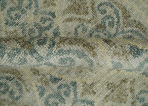 5x8 Hand Knotted Beige, Blue and Camel Modern Contemporary Bamboo Silk Area Rug