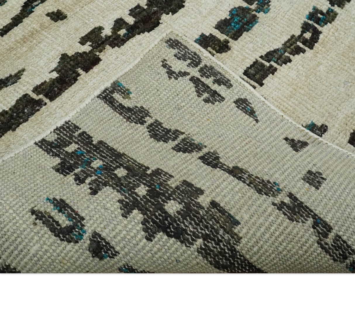 5x8 Hand Knotted Beige and Brown Modern Abstract  Recycled Silk Area Rug