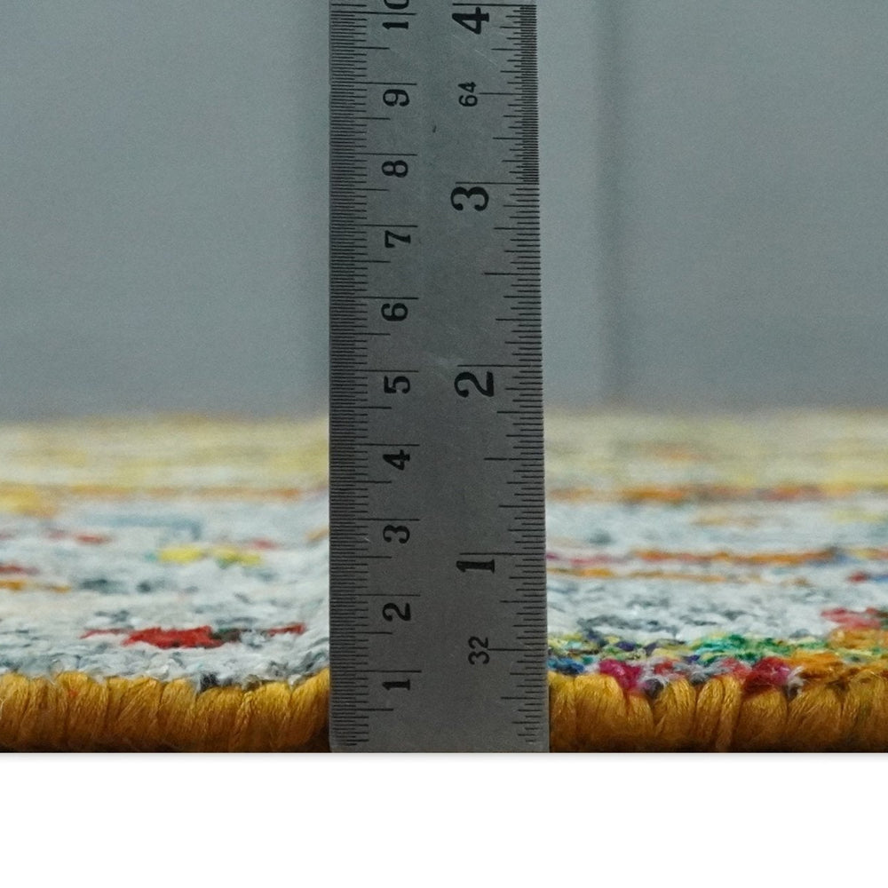 5x8 Hand Knotted Multicolor Modern Abstract Recycled Silk Area Rug