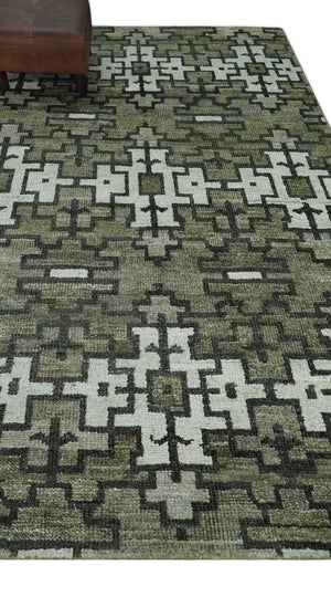 5x8 Hand Knotted Beige and Ivory Modern Contemporary Recycled Silk Area Rug